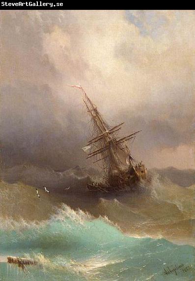 Ivan Aivazovsky Ship in the Stormy Sea